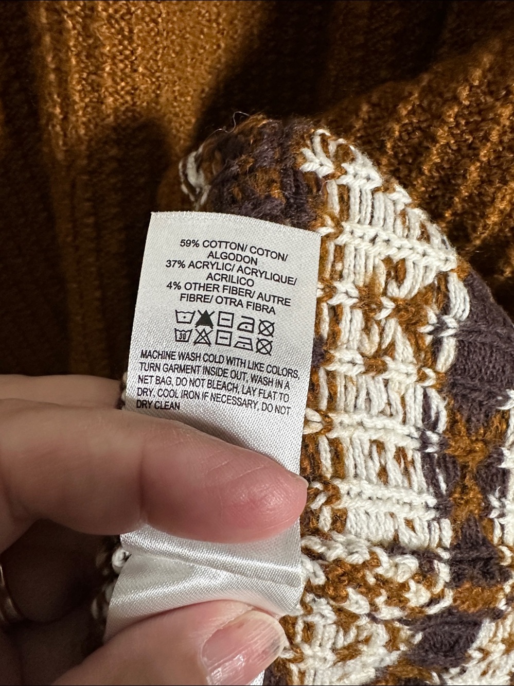 Lucky Brand Southwestern BOHO Knit Open Cardigan Sweater with Pockets Size XL - Picture 8 of 10